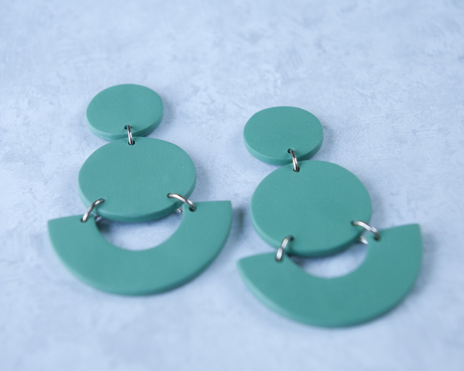 Sage Green Statement Earring Polymer Clay Earrings Etsy