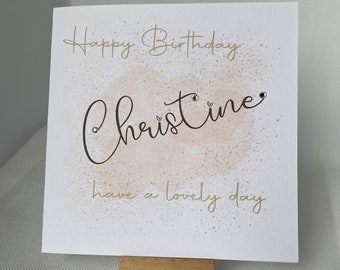 Personalised Handmade Birthday Card, Luxury Birthday Card, Ladies, Crystals, Daughter, Sister, Friend