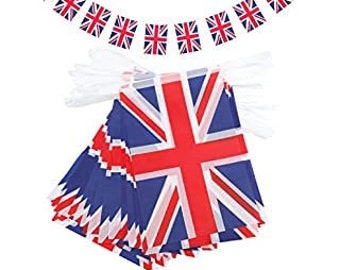 Union Jack Bunting – 5m British Flag Garland, Royal Party Decor