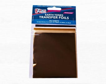 Foil Transfer Sheets, Metallic Foil Transfer Sheets in Earth Tone Colours, for, Crafts, Scrapbooking and Home Decor Great Gift for Crafters