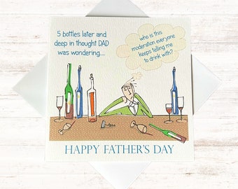 Carte de fête des pères drôle, carte de fête des pères heureuse pour papa, grand-père, oncle, beau-père, carte de fête des pères personnalisée faite main