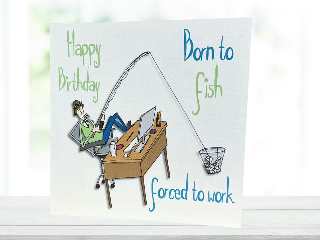 Funny Birthday Card - Personalised Fishing Joke Card for Dad, Son ...