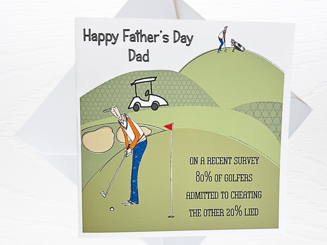 Funny Golf Themed Father's Day Card for Golf Lovers, Personalised ...