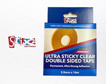 Ultra Sticky Clear Double Sided Tape, Stix2 Ultra Strong Permanent Adhesive, Perfect For All Crafts, Card Making, Glitter, Beads, Foils, etc