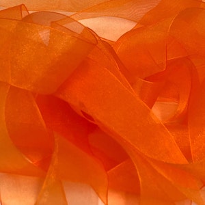 Orangefarbenes Organzaband von Berisfords UK, gewebter Rand, perfekt zum Nähen, Hochzeit, Geschenkverpackung, 10, 15, 25 und 40 mm Breite,