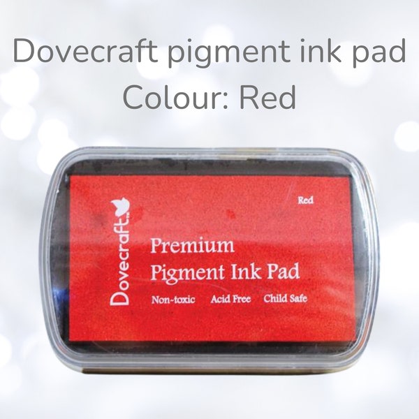 Red Pigment Ink Pad, Dovecraft Ink Pad, Acid Free, Child Safe, Non Toxic, For Use With All Types Of Card And Paper