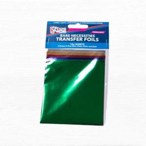 Feuilles de transfert en feuille métallique, 10 feuilles de transferts super brillants par paquet, finition permanente, 2 feuilles de rouge, vert, bleu, argent et or