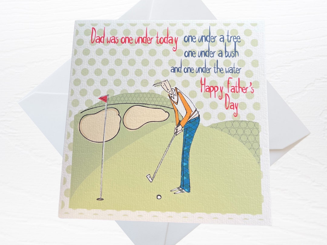 Funny Golf Themed Father's Day Card for Golf Lovers, Personalised ...