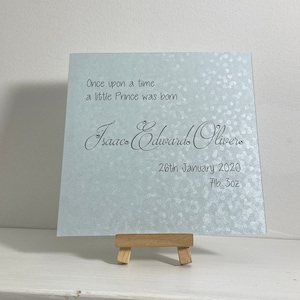 Carte personnalisée de bébé garçon, carte faite main de félicitations pour nouveau bébé garçon, carte bleue de bienvenue dans le monde, à l'occasion de la naissance de votre nouveau bébé garçon