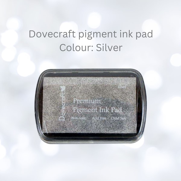 Metallic Silver Pigment Ink Pad By Dovecraft Acid Free, Child Safe, Non Toxic, For Use With All Types Of Card And Paper