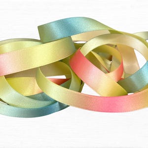 Zitronen-Satin-Band - 15 mm helles Farbverlaufsband für Kuchen, Haarschleifen, Kunsthandwerk und Geschenkverpackungen