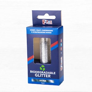 Paillettes argentées biodégradables, 100 % sans plastique, Paillettes écologiques par Stix2, parfaites pour les travaux manuels de Noël, la fabrication de cartes, le scrapbooking,