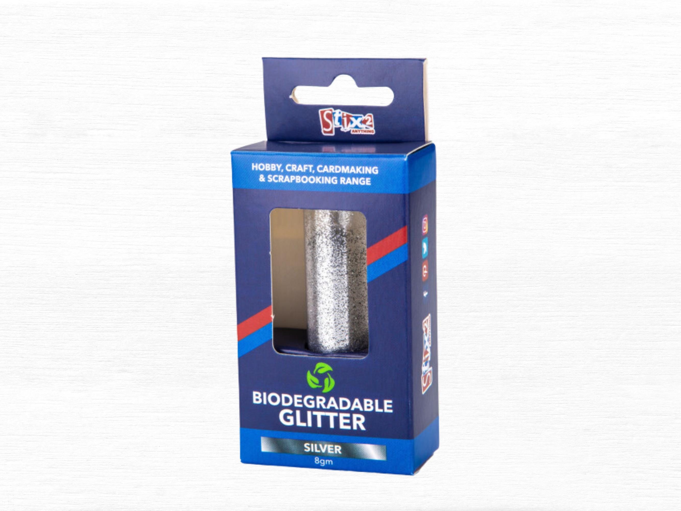 Silver Biodegradable Glitter, 100% Plastic Free, Eco Friendly Glitter By Stix2, Perfect For Christmas Crafts, Card Making, Scrapbooking,