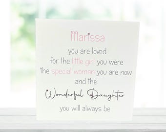 Personalised Daughter Birthday Card, Handmade Happy Birthday Daughter,  Greetings Card for Her, Wonderful Daughter, Special Daughter