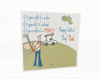 Funny Golf Father's Day Card, Golfing Dad Gift