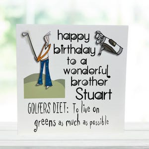 Golf Geburtstagskarte für ihn, personalisierte Geburtstagskarte für Golfliebhaber, lustige Geburtstagskarte für Golfer, Vater, Sohn, Onkel, Bruder, Freund