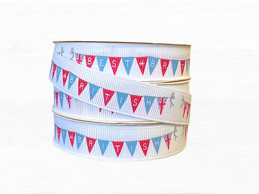 Union Jack Bunting Ribbon - 16mm Grosgrain UK Flag Trim - Etsy