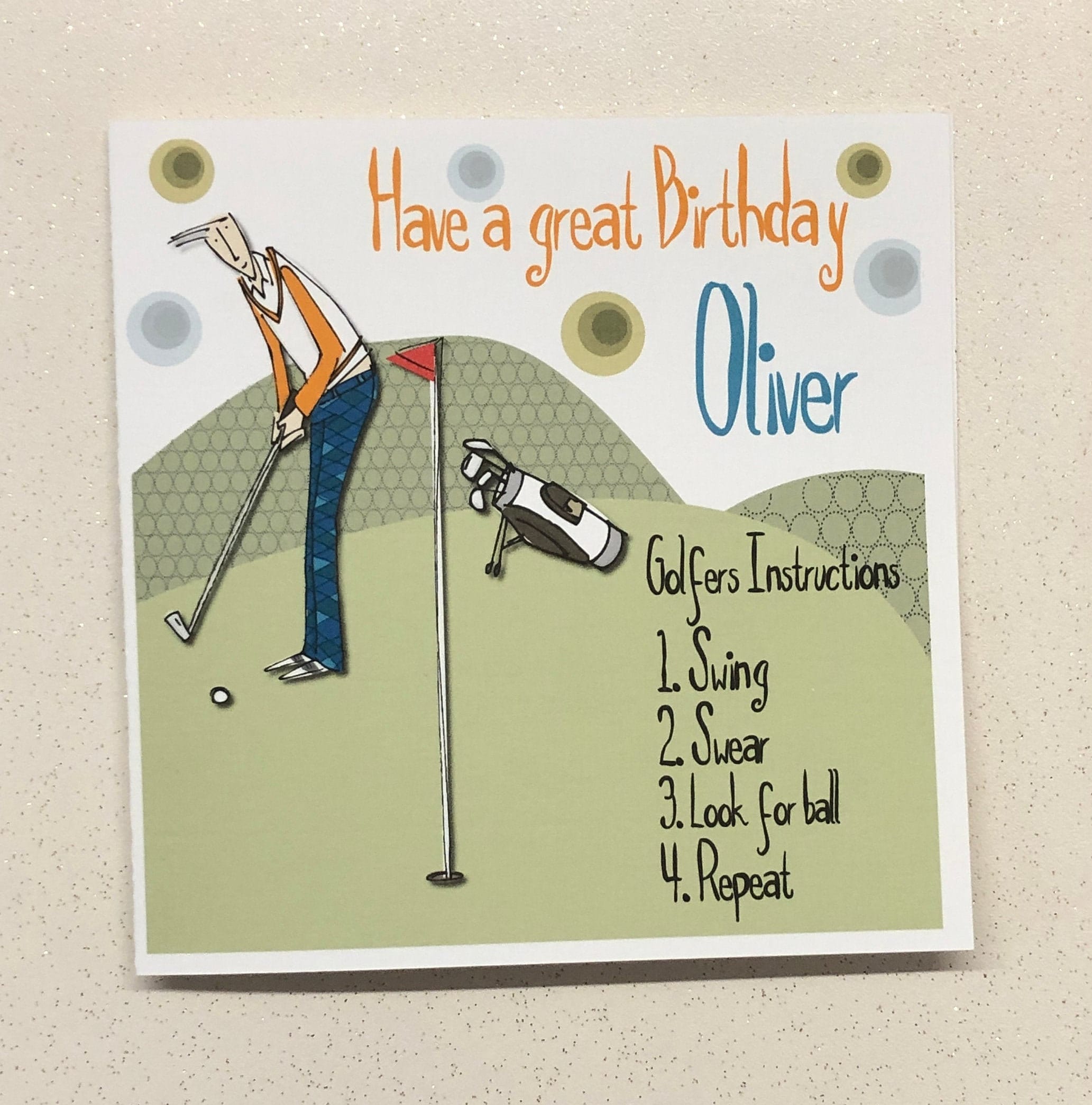 Personalised Golf Birthday Card Birthday Card for Golfer Etsy UK