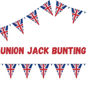 Union Jack Bunting - Triangular UK Flag Banner - British Flag Party Decoration - VE Day - Street Parties - Garden Parties - Village Fete&#39;s