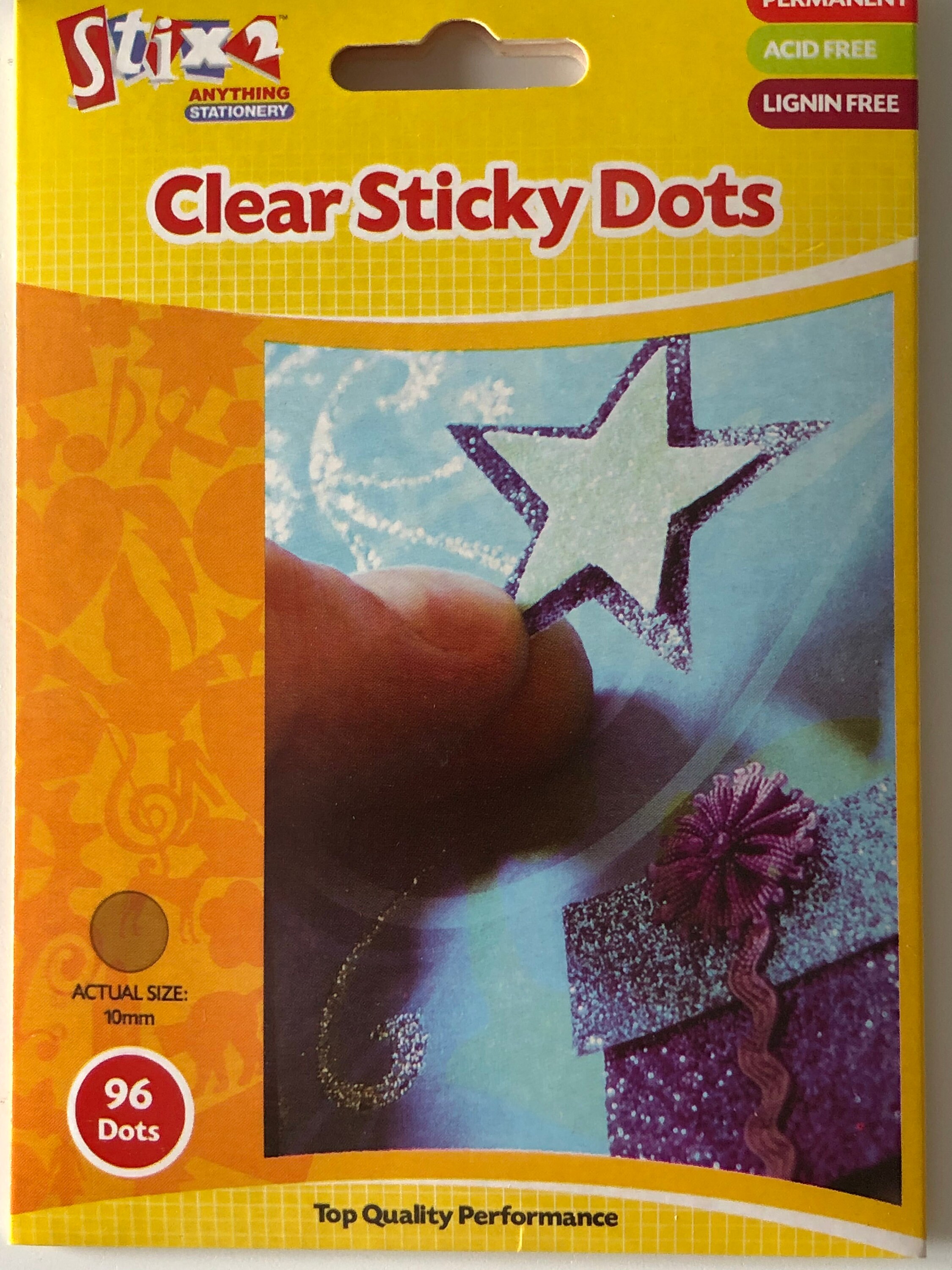 Stix2 Clear Sticky Dots 96 Sticky Dots 10mm Diameter Permanent Etsy