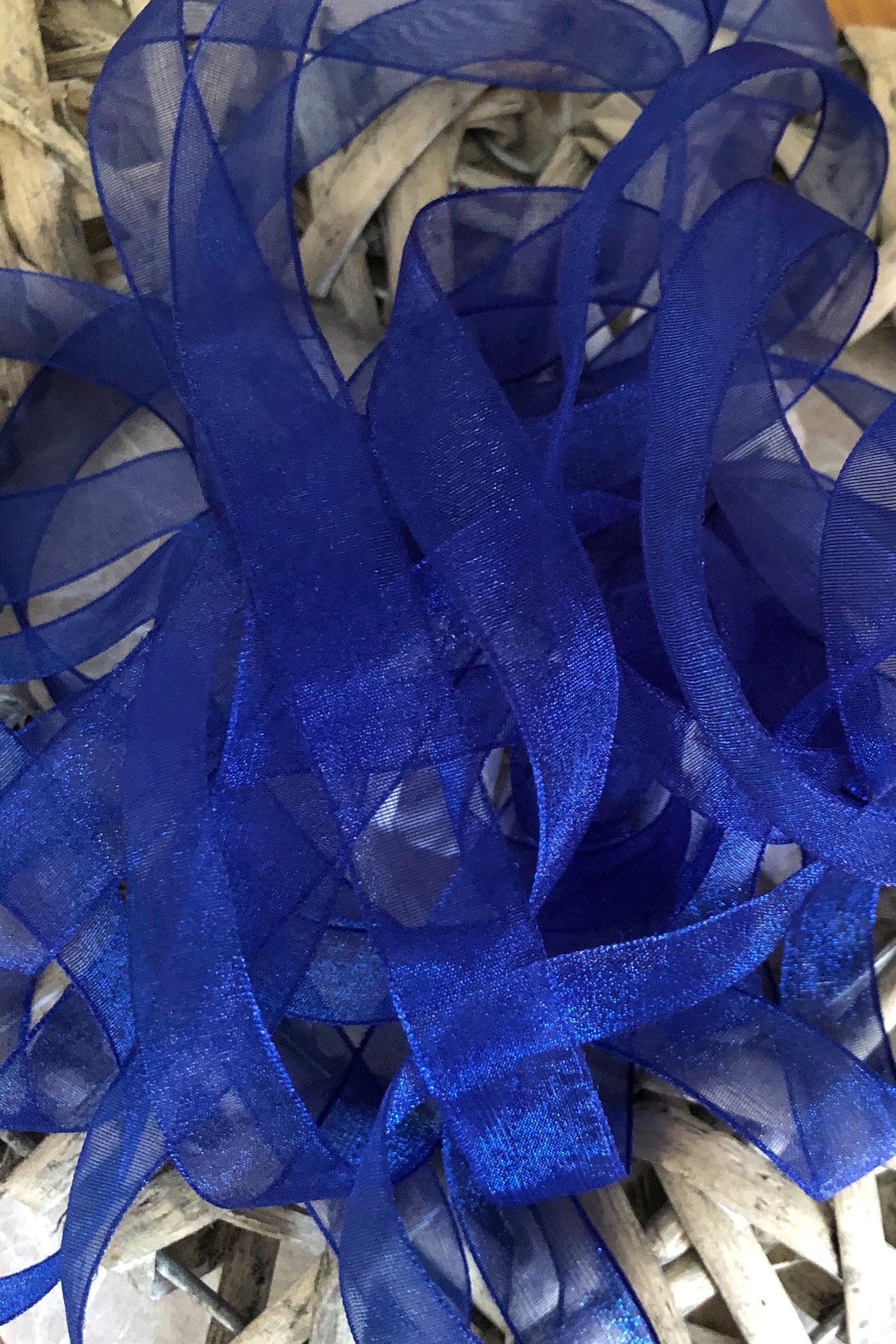 502 Ribbon Royal Blue Sheer Organza Ribbon, Woven Edge Trim, Berisfords Ribbon - Etsy