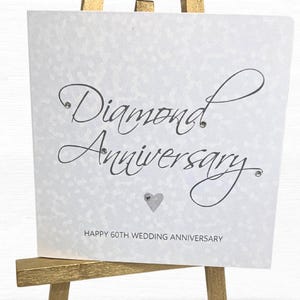 Diamanthochzeit Jahrestagskarte, 60. Jahrestag, handgemachter 60. Hochzeitstag, Glückwunschkarte, alles Gute zum 60. Jahrestag