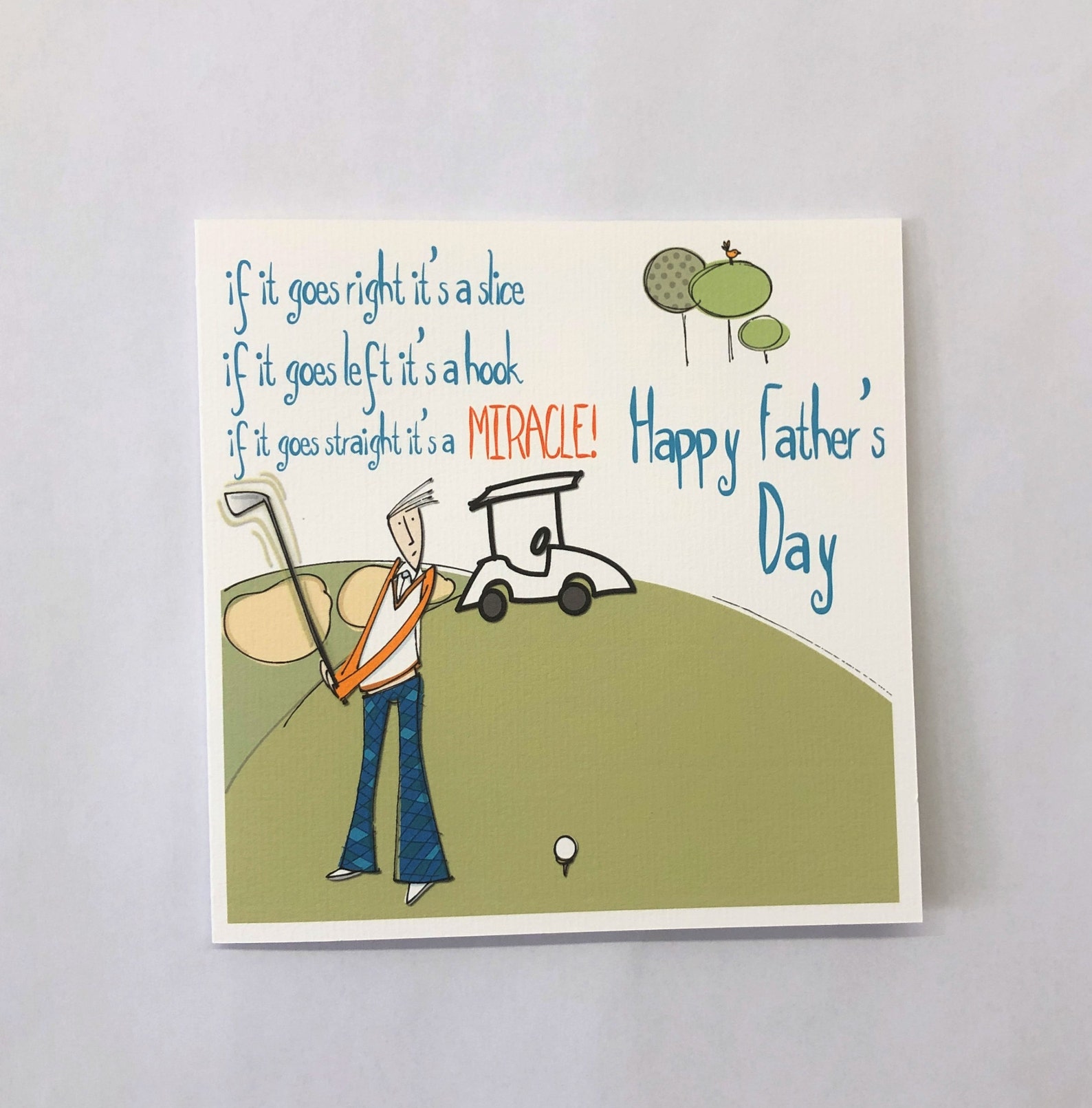 Funny Golf Father's Day Card Dad Golf Card Happy Fathers Etsy
