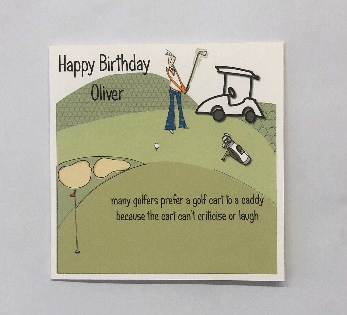 Personalised Golf Birthday Card Handmade Birthday Card Funny Etsy