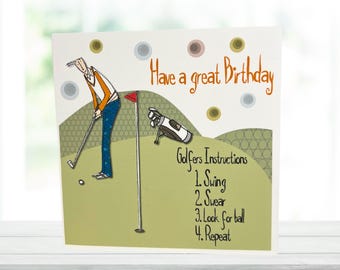 Tarjeta de cumpleaños divertida sobre golf: Regalo personalizado para amantes del golf