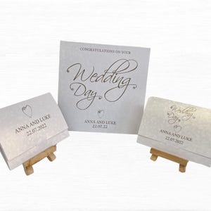 Personalisierte Hochzeitstagskarte, Hochzeitsgeschenkkarten-Mappe, Glückwünsche Braut und Bräutigam, personalisierte Hochzeitsgeldbörse, Mr und Mrs Card