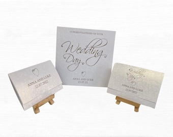 Personalized Wedding Day Card, Sequin Effect Money Wallet