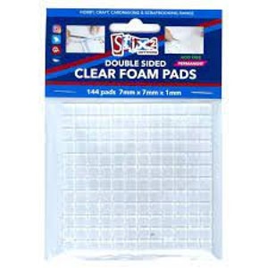 Klare doppelseitige Craft Foam Pads, 7 mm x 7 mm x 1 mm Pads, 144 pro Packung, perfekt für die Kartenherstellung, Scrapbooking und Decoupage