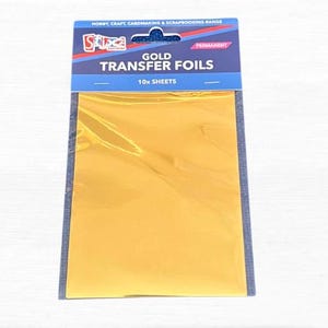 Gold Metallic Foil Transfer Sheets, 10 Blätter mit permanenten, super glänzenden Transfers pro Packung, perfekt für alle Arten von Kunsthandwerk