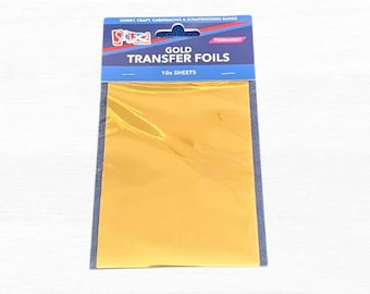 Feuilles de transfert en feuille métallique dorée, 10 feuilles de transferts permanents super brillants dans chaque paquet, pour tous les types de travaux manuels