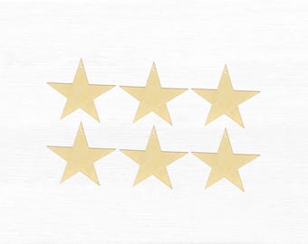 Decorazioni a forma di stella in legno, abbellimenti per lavori artigianali, 4" (6 stelle)