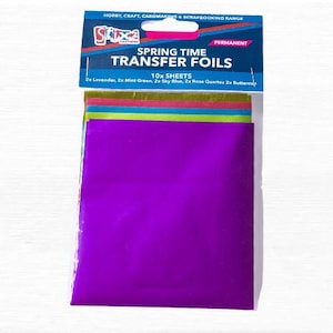 Feuilles de transfert en feuille métallique, 10 feuilles assorties de transferts permanents super brillants par paquet, parfaites pour tous les types d'arts et d'artisanat