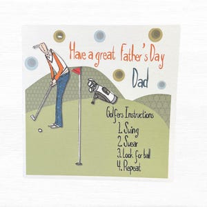 Carte de fête des pères de golf amusante - Design original pour le papa qui aime le golf - Carte de fête des pères personnalisée au meilleur papa - papa - beau-père