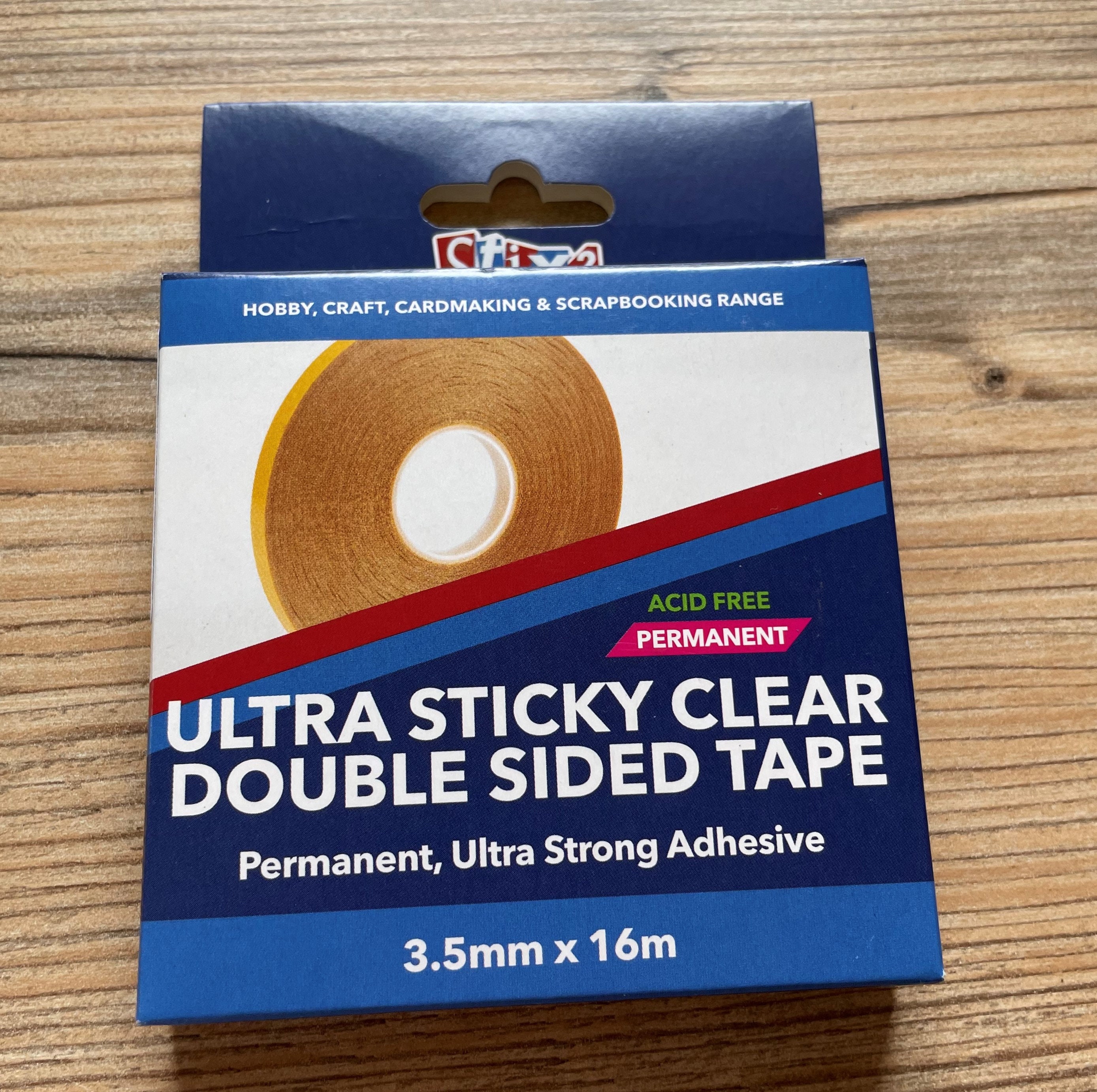 Ultra Sticky Clear Double Sided Tape, Stix2 Ultra Strong Permanent  Adhesive, Perfect for All Crafts, Card Making, Glitter, Beads, Foils, Etc 