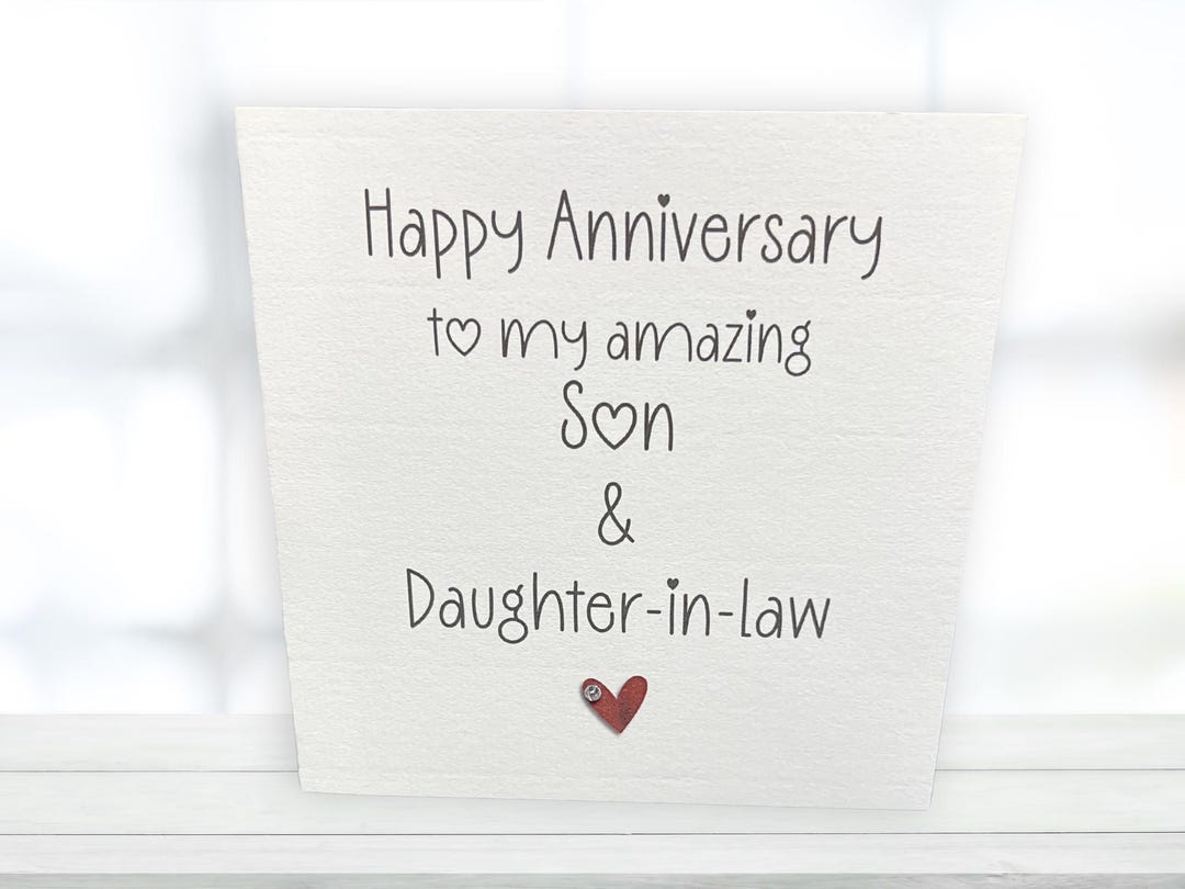 Son and Daughter-in-law Wedding Anniversary Card, Handmade Anniversary