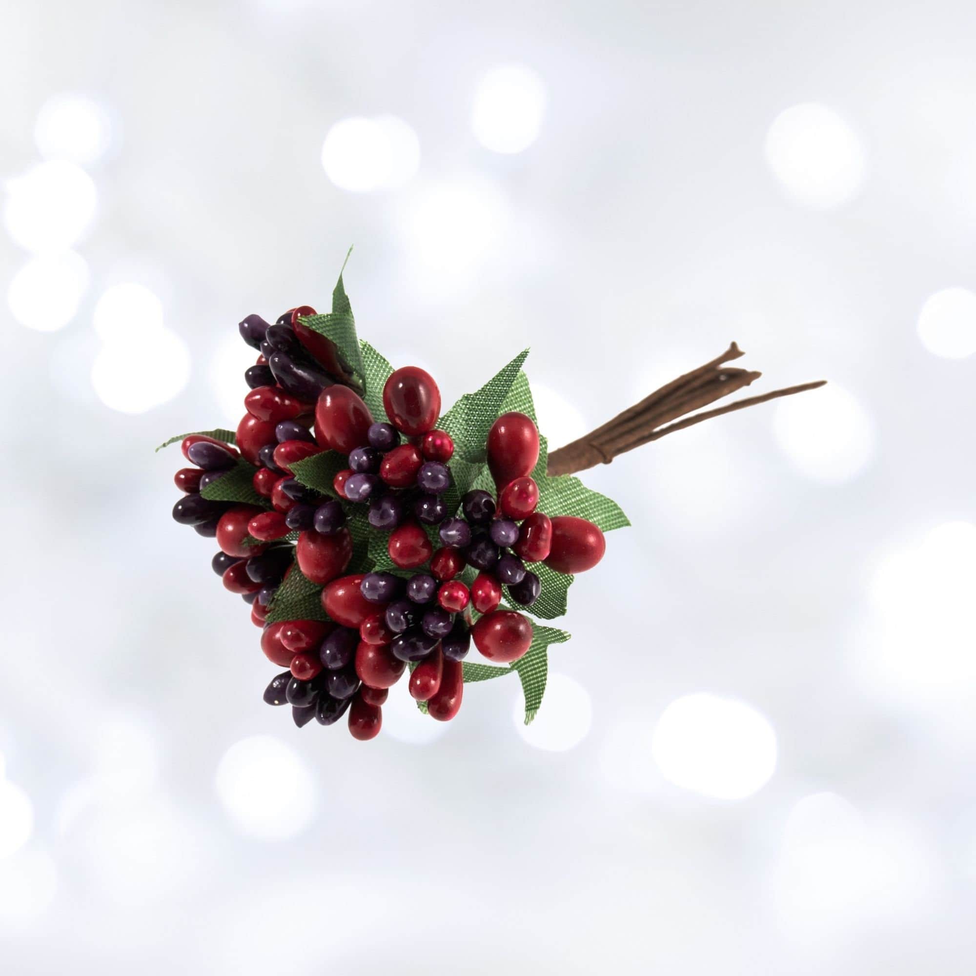 CHOICE Vintage Christmas Floral Picks: Foil Spray W/ Tiny Pine Cones, Red  Spun Cotton Berries, Glitter, MIJ, 1950s 