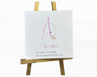 Personalised Adoption Card for a Girl, Handmade New Daughter Card, Congratulations