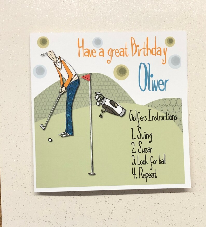 Personalised Golf Birthday Card Birthday Card for Golfer - Etsy UK