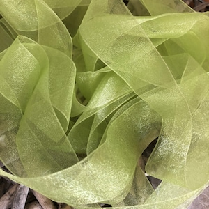 Grünes Organzaband, 15, 25 und 40 mm breites Organzaband, perfekt für Hochzeiten, Geschenkverpackungen, Nähen
