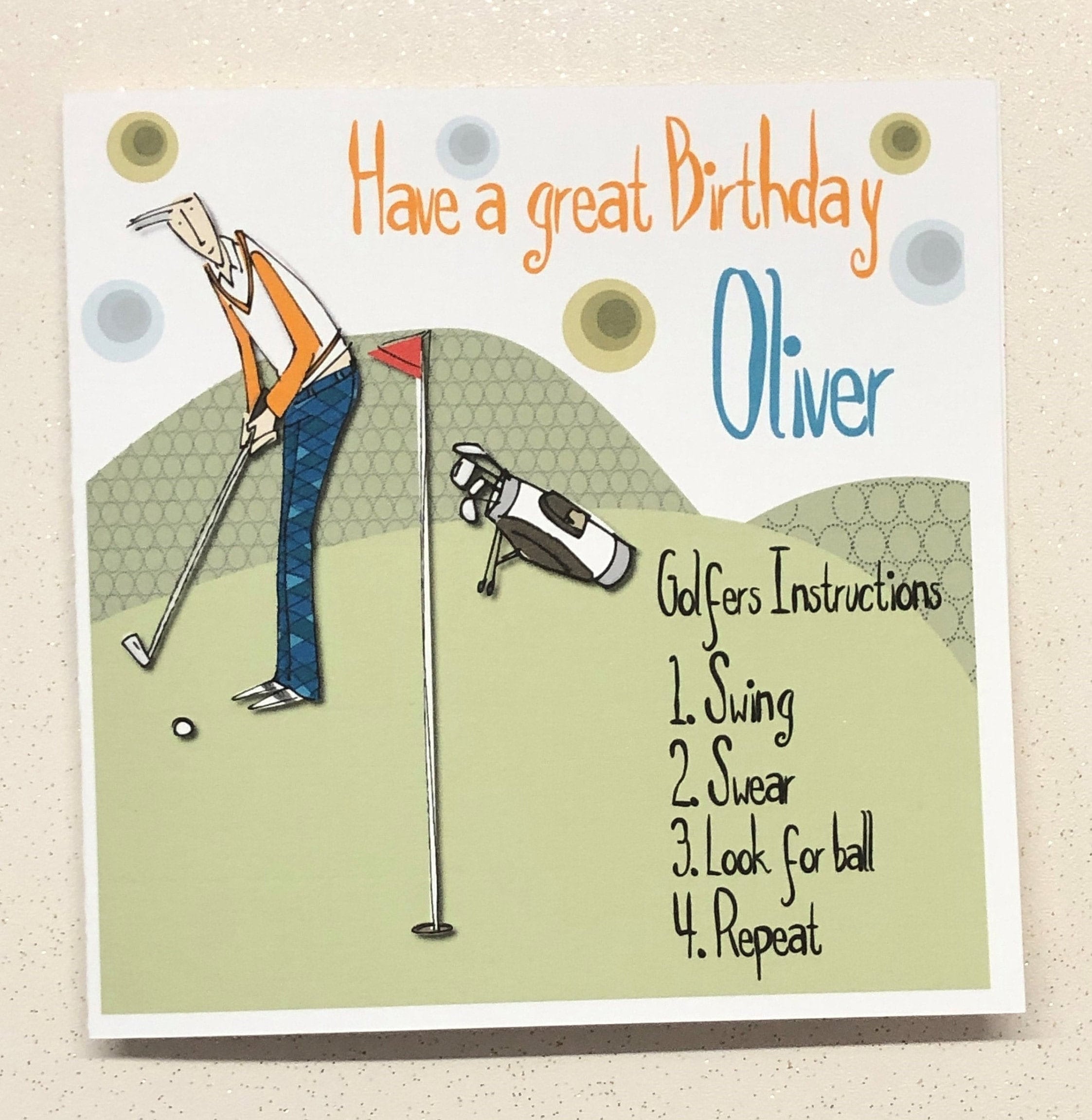 Personalised Golf Birthday Card Birthday Card for Golfer Etsy UK