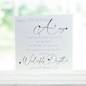 Carte d'anniversaire fille personnalisée, joyeux anniversaire fille fait main, carte de voeux pour elle, fille merveilleuse, fille spéciale