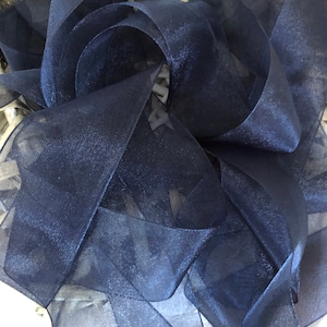 Navyblaues durchsichtiges Band, 10 mm breit, 1mtr, 3mtr und 5mtr lang, gewebter Rand, doppelseitig, super schieres Band von Berisfords