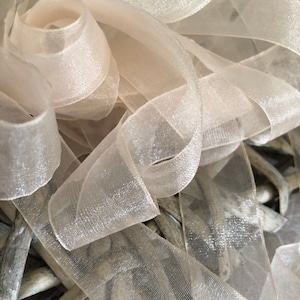 Cream Sheer Organza Ribbon, Berisfords UK, Super Sheer Ribbon, Woven Edge, Various Widths, Sold By The Metre image 3