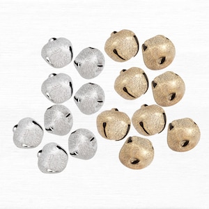 Cascabeles esmerilados - Dorados y plateados - Grandes 30 mm - Manualidades navideñas