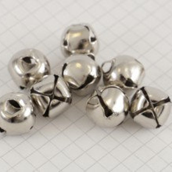 Silver Jingle Bell Charm Embellishments For Christmas And Festive Crafts, Home Decor Packs of 15 or 30 Sizes 6mm, 10mm, 12mm, 15mm and 20mm