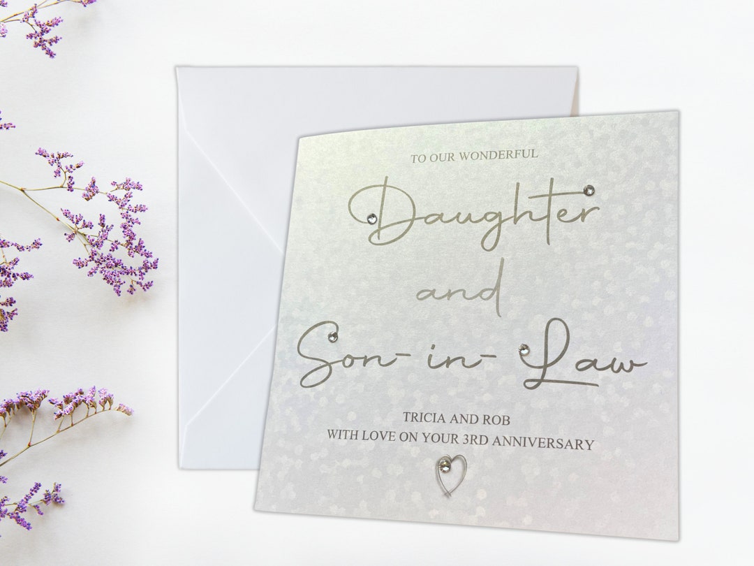 Personalised Daughter and Son-in-law Wedding Anniversary Card